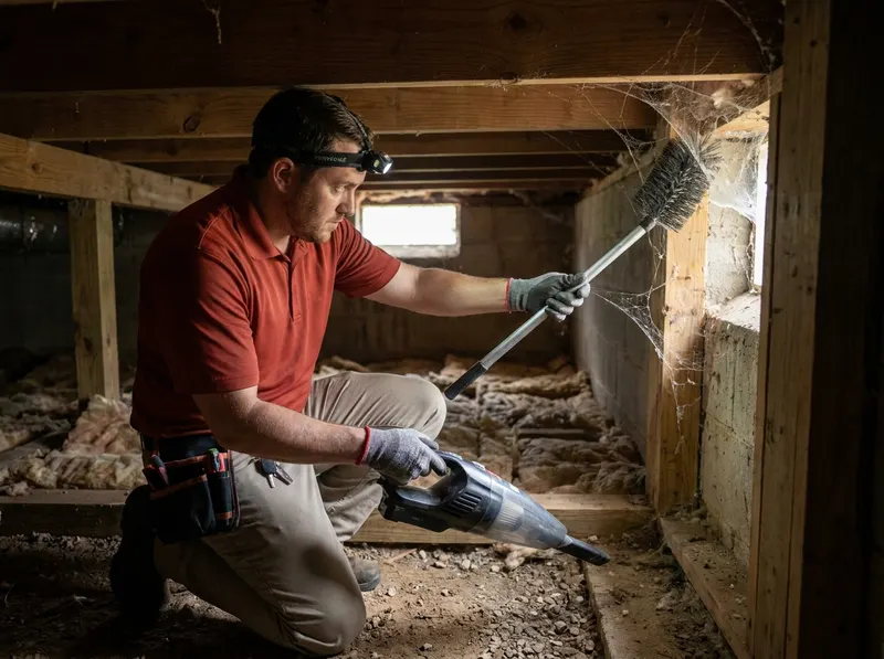 Crawlspace Spider and Debris Clearing in Garner, NC